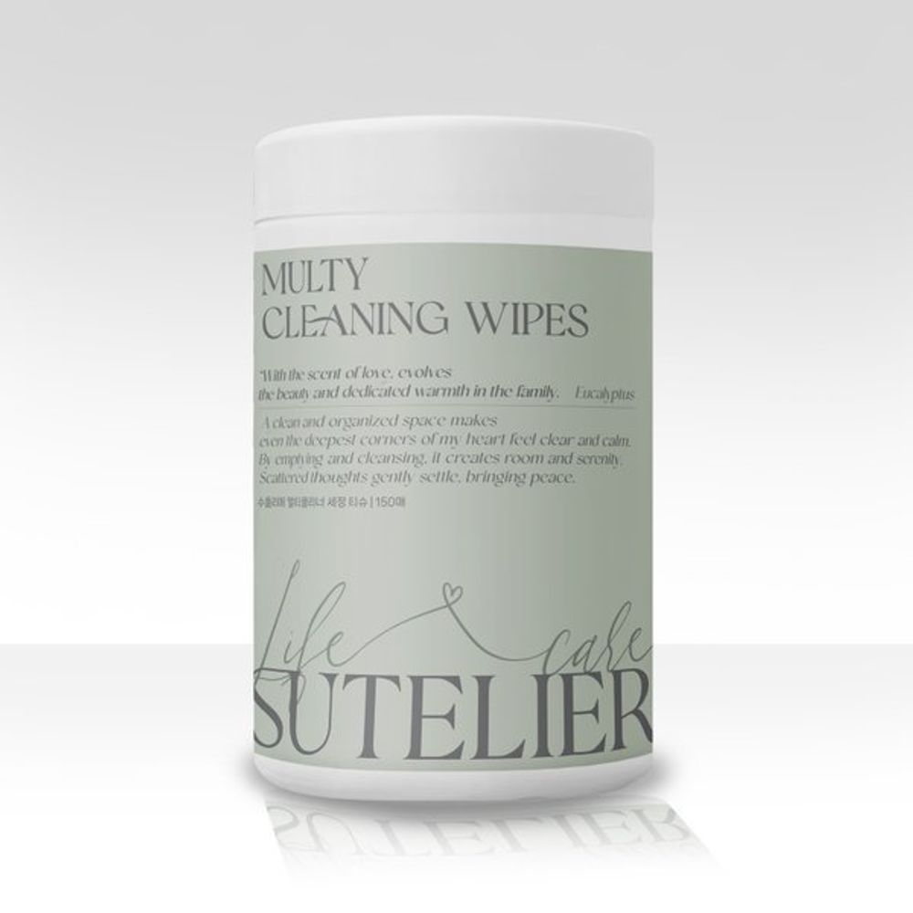 SUTELIER Multi-Purpose Cleaning Wipes 150ea Eucalyptus Scent Heavy Duty Degreaser All-in-One Wipes _ Made in Korea